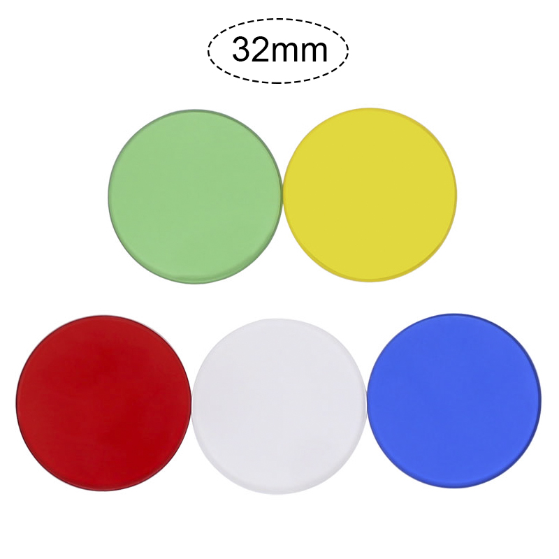 Filtros de microscopio opcionales, vidrio óptico esmerilado transparente, verde, azul, amarillo, blanco, rojo, 32, 35, 42, 45mm, 5 piezas: Marrón