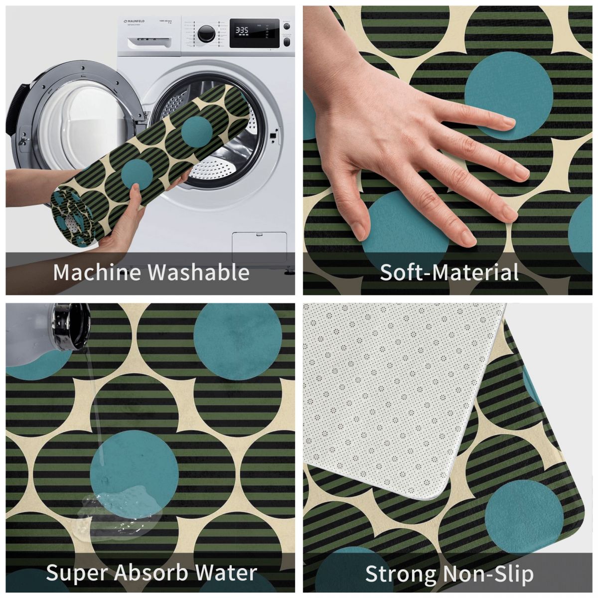 Orla Kiely Doormat Bathroom Rectangle Soft Kitchen Home Carpet Simplicity Flower Absorbent Floor Rug Door Mat Bath Mat
