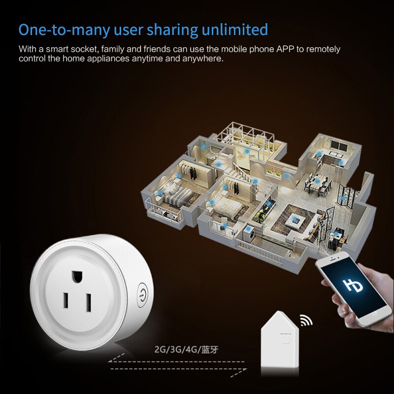 Wireless Remote Voice Control WiFi Smart Plug US Adapter Power Energy Monitor Outlet Timer Socket For Alexa Google Home Hao Deng
