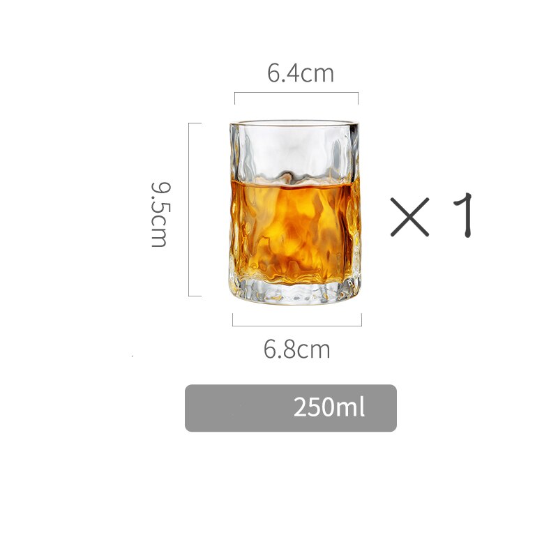 Japansk stil enkelhed whisky glas træ tekstur spiritus brandy øl gennemsigtig vand kop bar husstand vaso: 1 stk