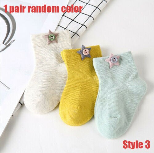 One Pairs pudcoco Spring Kids Socks Toddlers Girls 3D Cartoon Ankle Lengths Soft Cotton baby Socks Kids 1-3 Years: 1pair Random 3