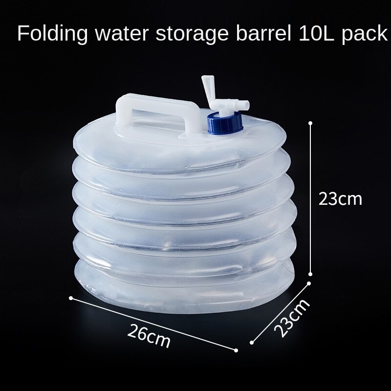 Seau de stockage d'eau portable, grande capacité, pliable, avec robinet, pour pique-nique en plein air, voiture, voyage: 10L