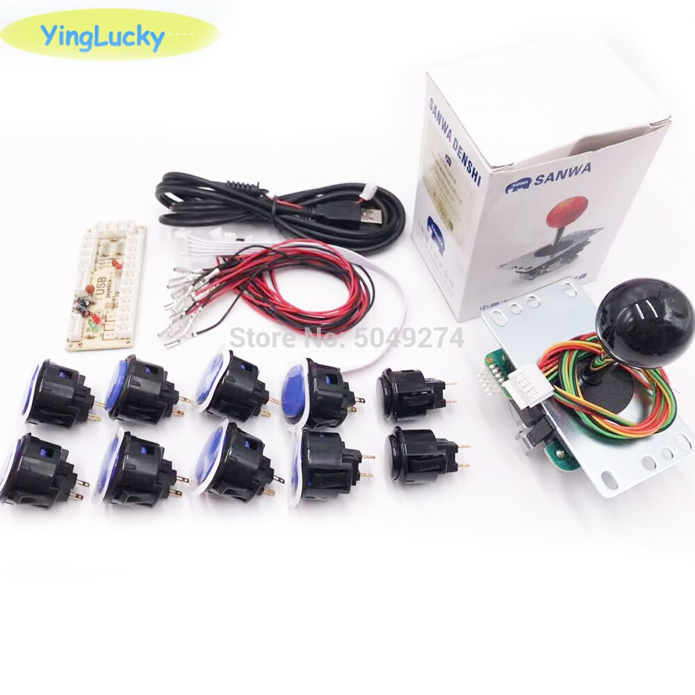 Sanwa joystick Kit Originele nul vertraging Arcade game USB encoder Joystick DIY Kit met 8 knop Joystick voor Mame jamma: MULTI