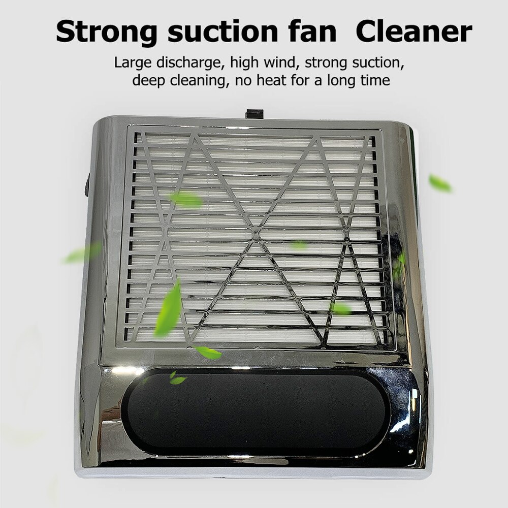 80W Strong Power Nail Dust Collector Nail Fan Art Salon Equipment Suction Dust Collector Machine Vacuum Cleaner Fan EU/US Plugs