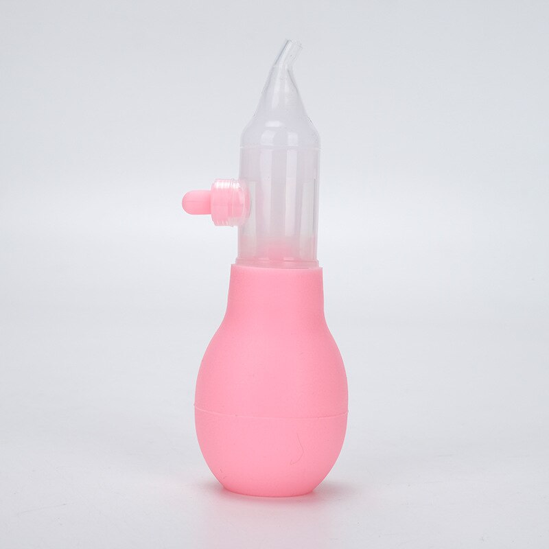 Recém nascido bebê anti contracorrente aspirador nasal silicone macio ponta mais limpo para recém-nascido snot absorver cuidados com o bebê segurança: Elbow Pink