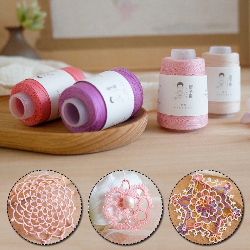 DIY Hand Knitting Yarn Mercerized Cotton Cord Thread Fine Solid Color for Embroidery Crochet Pearl Lace Sweater