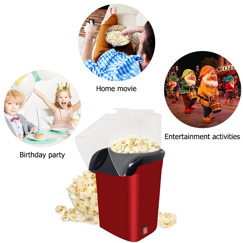 1200W Household Electric Popcorn Maker Machine Automatic Mini Corn Popper Natural Popcorn Home Use Household For kids Children