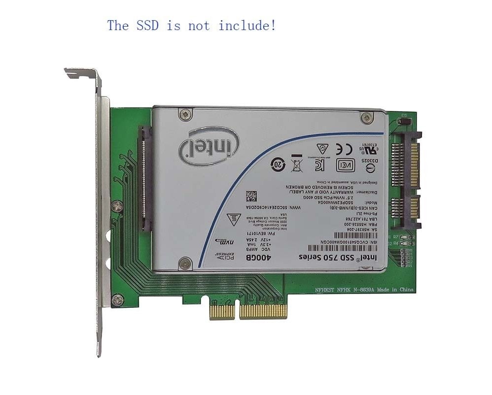 PCIe x4 to U.2 SFF-8639 MZ6ER400HAGM OCZ Z-Drive 6000 ZD6000-800GB ZD6000-1600GB ZD6000-3200GB 2.5" NVMe PCIe SSD adapter card