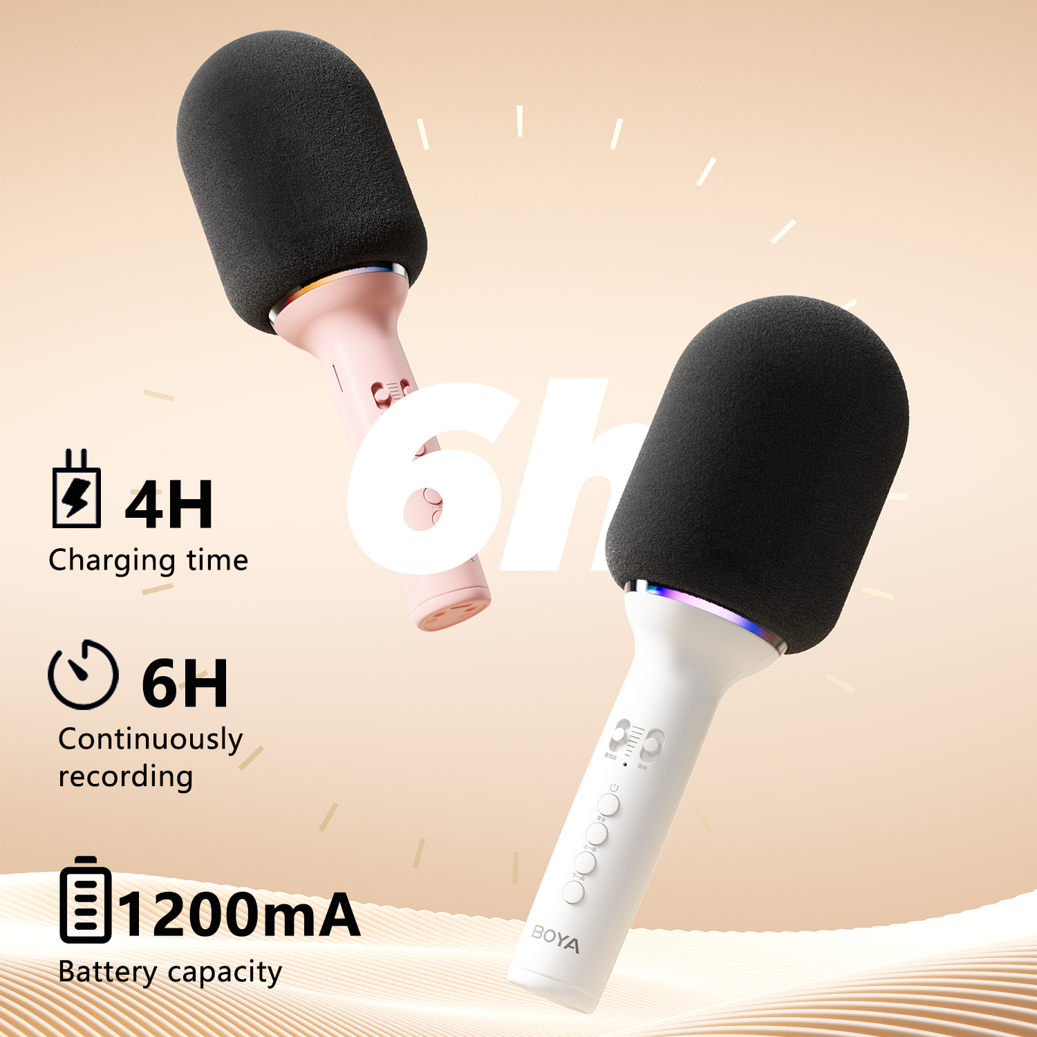 BOYA K11 Bezprzewodowy mikrofon Bluetooth do karaoke Przenośny mikrofon ręczny Głośnik Domowe przyjęcie Urodziny Dom KTV dla smartfona