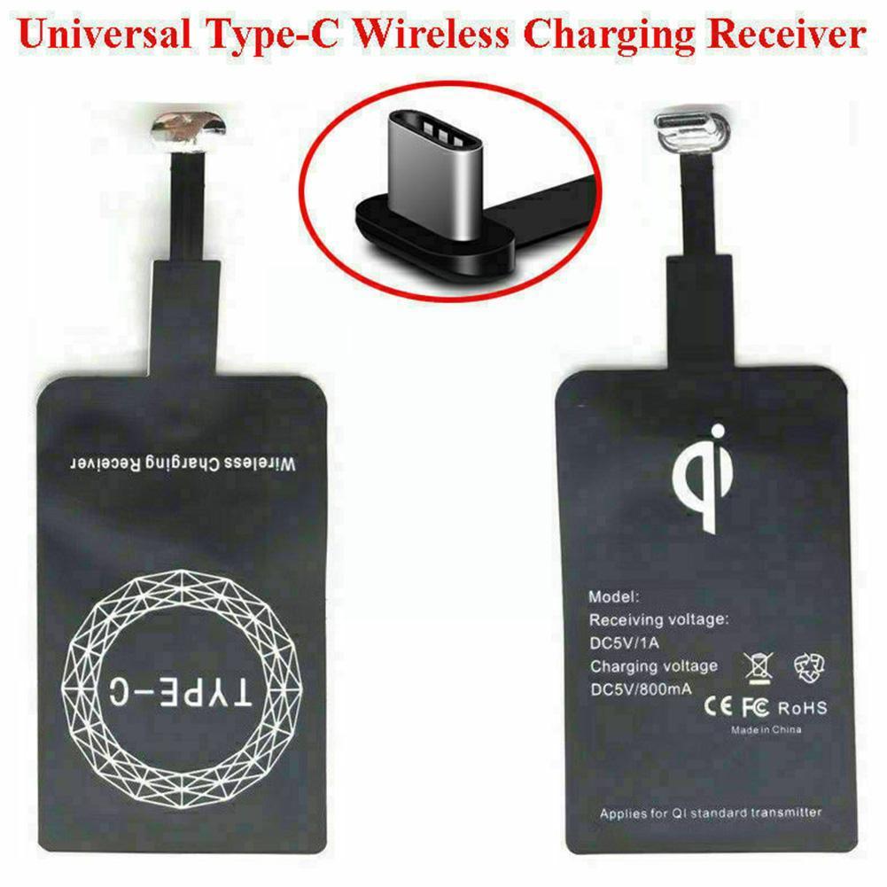 Zwarte Draagbare Draadloze Opladen Ontvanger Patch Voor Android Type-C Mobiele Telefoon Universele Mobiele Telefoon Accessoires G9u0