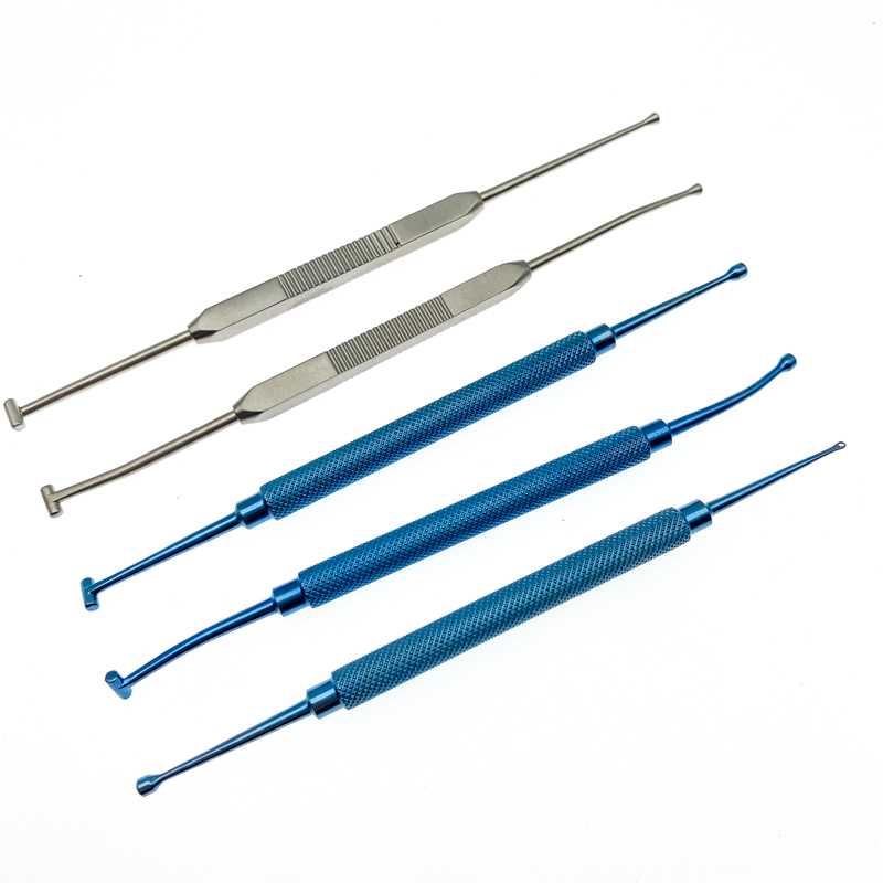 Stainless steel /Titanium Double-ended Scleral Depressor with pocket clip ophthalmic surgical instruments