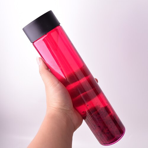 10 stk/parti engangs teflaske take-away emballage cylindrisk juice flaske låg cylindrisk flaske opbevaring flasker krukker: 500ml-- sorte låg