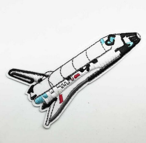 Rocket Punk Iron Op Patch Kleding Patch Voor Kleding Jongens Geborduurde Patch Kleding Stickers Kleding Kledingstuk Accessor: Antique Silver