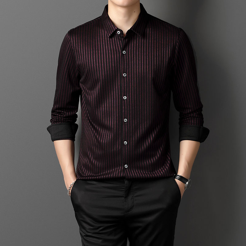 Herre silkeskjorte langærmede business-festkjoleskjorter, str. s -3xl slim herre camisa
