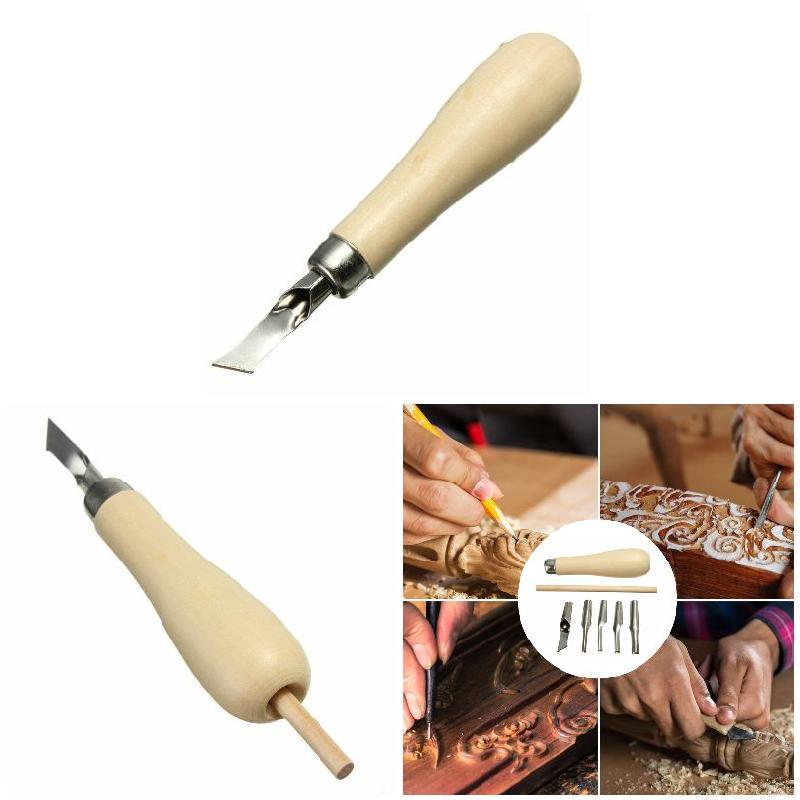 Lino Block Cutting Rubber Stamp Carving Tools with 5 Blades Bits for Print Making DIY Sculpture Art painting supplies K9Store