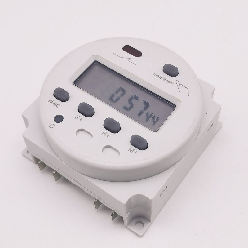 220V 110V 24V 12V AC DC Digital Countdown Timer Automatic Daily/Hour/Seconds Programmable Cycle Time Control Switch White: DC 24V