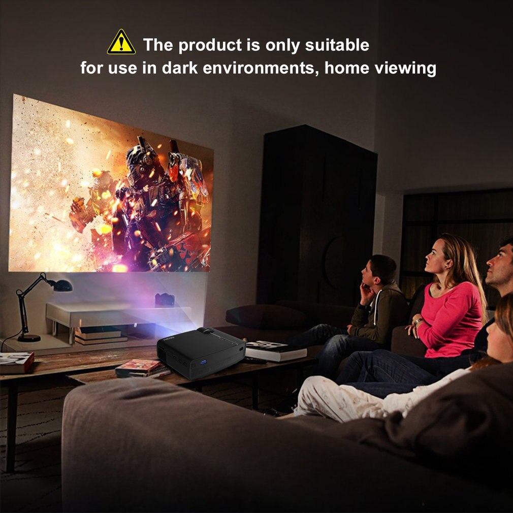 OCDAY portátil 800x480 píxeles HDMI 1200LM de larga duración ajustable Multi-medios Home Theater LCD imagen HD LED proyector Digital