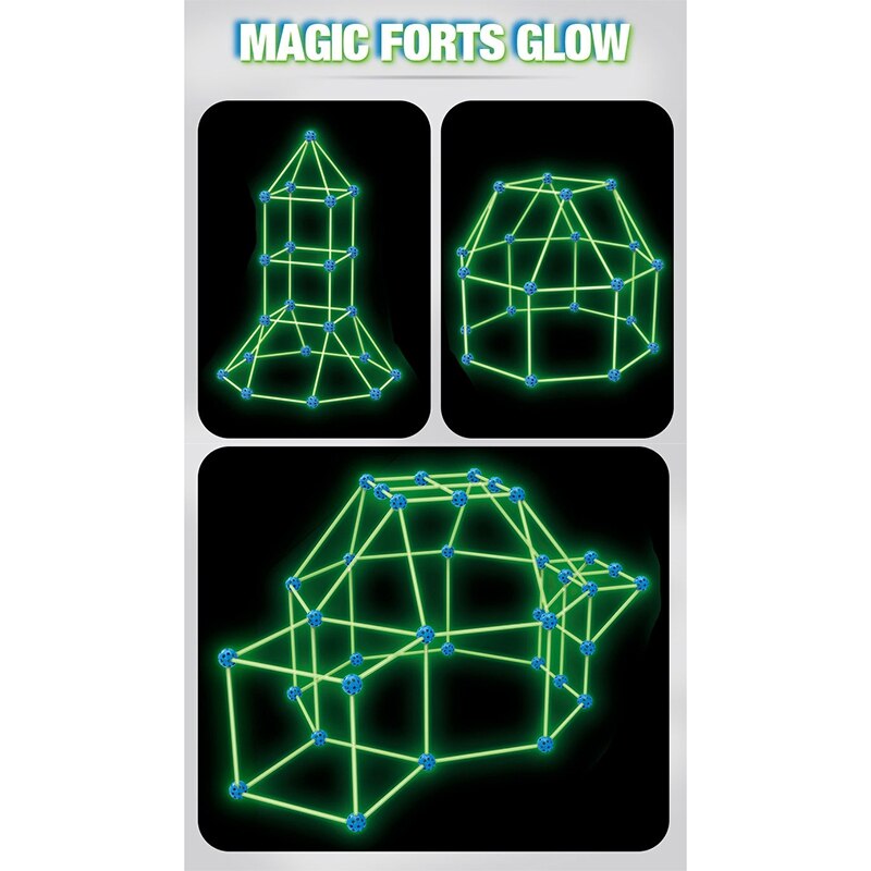 freundlicher Fort Gebäude Burgen Tunnel Zelte Bausatz DIY 3D glühen in das dunkel