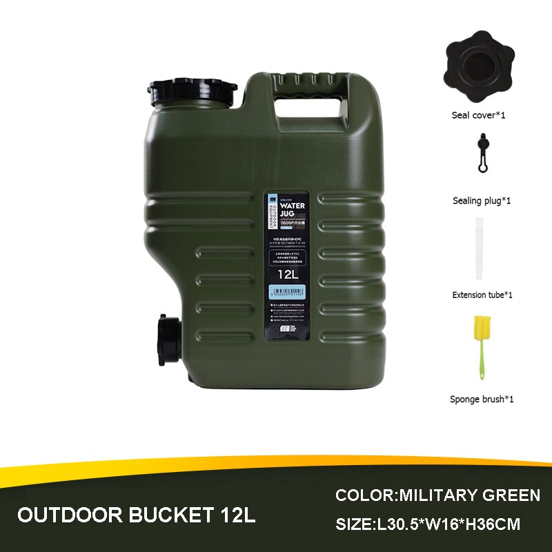 12L/18L Outdoor Water Storage Bucket With Faucet Large-Capacity Water Container On-Board Water Tank for Outdoor Camping Trips: 12L