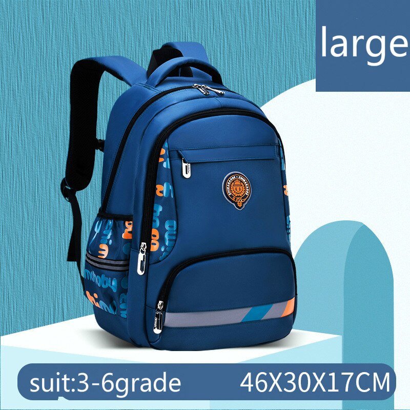 Kinderen School Rugzak Waterdichte Schooltassen Kinderen Schooltassen Voor Meisjes Jongens Basisschool Rugzakken Kids Mochila Escolar: large Cyan