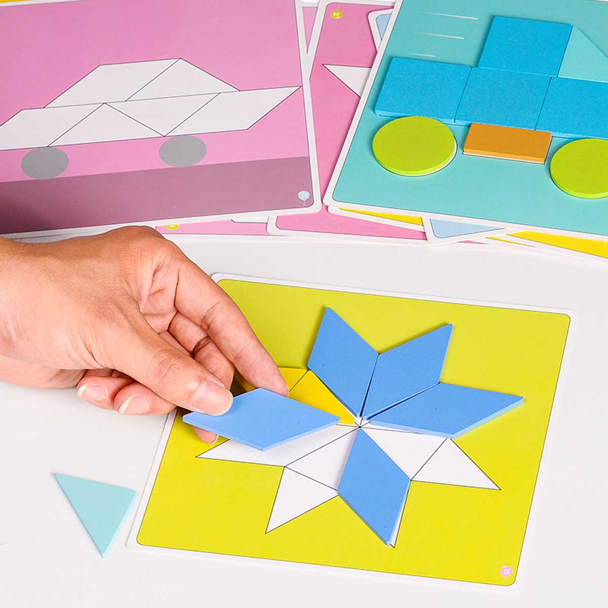 190 stuks puzzels  +18 panelen houten geometrisch bord puzzel tangram legpuzzel bord speelgoed baby vroeg educatief leerspeelgoed voor kinderen