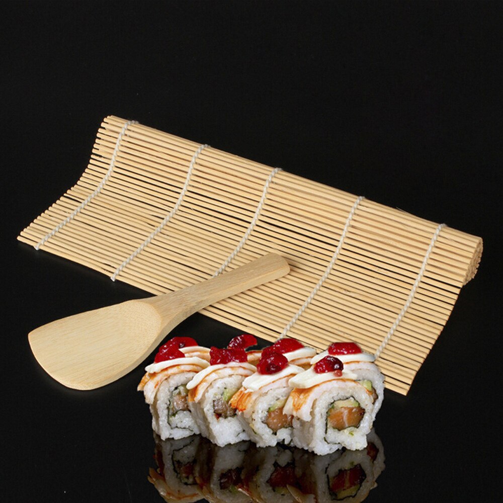 Sushi gör verktygssats kök diy mögel rullplatta risboll set sushi mögel, matlagningsverktyg bambu sushi gardin sked set fd