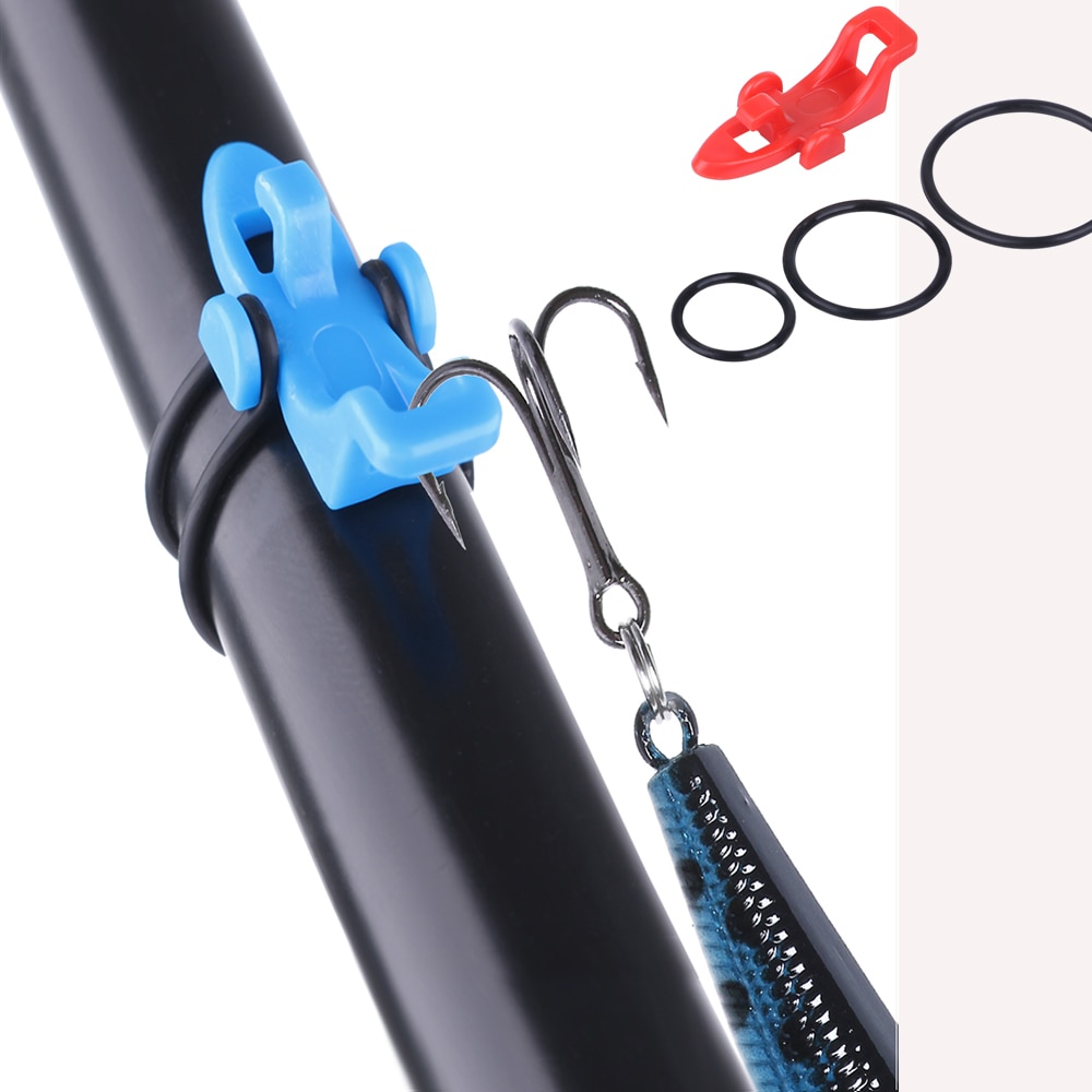 1Set Fishing Hook Keeper Lure Bait Holder with 3 Rubber Rings for Fishing Rod Fishing Gear Portable Accessories Fixed Bait