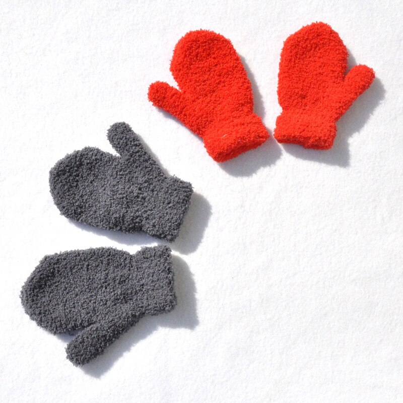 Pasgeboren Baby Pluche Coral Handschoenen Peuter Volledige Vingers Leuke Wanten Warm Winddicht Handschoen Voor Kinderen Jongens & Meisjes 0-4Y