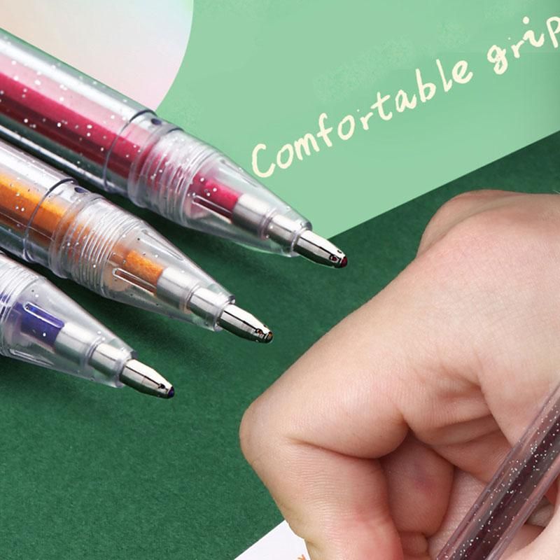 12 Colors Glitter Gel Pen Set Multicolour Ballpoint Gel Pens Refill Set Colorful Painting Drawing Pen Shell Cover