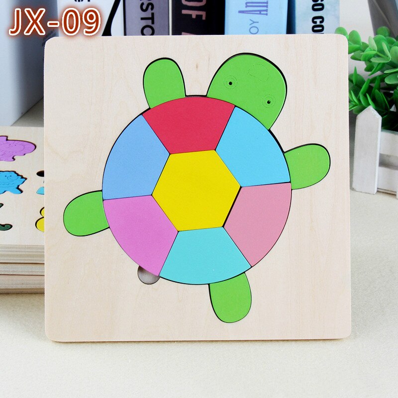 Intelligence Kids Toy Wooden 3D Puzzle Jigsaw Tangram for Children Baby Cartoon Animal/Traffic Puzzles Educational Learning: Dark Gray