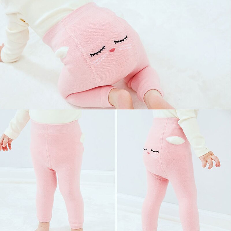Automne hiver tricoté bébé collants dessin animé mignon enfants collants épaissir infantile garçons filles collants pantalons