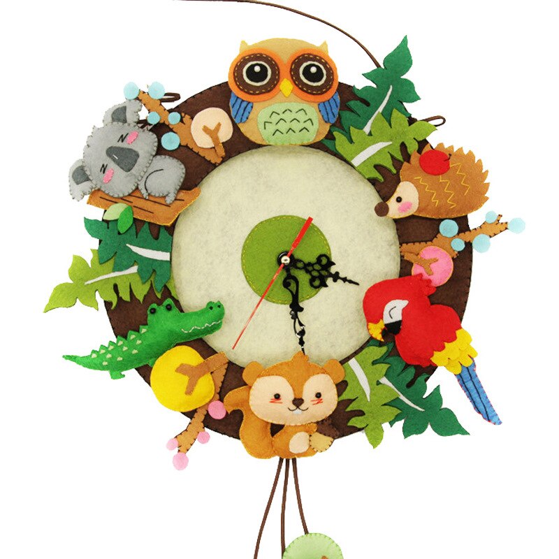 Christmas Non-woven Felt Animal Clock. Diy Kit Craft Handmade Craft Kit Toys