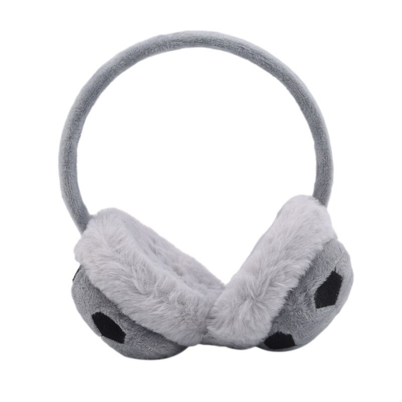 Nowe chłopięce i dziewczęce zimowe ciepłe śliczne futrzane kreskówki pluszowe nauszniki dla dzieci zagęścić pokrycie uszy dla dzieci nauszniki z pałąkiem na głowę: szary