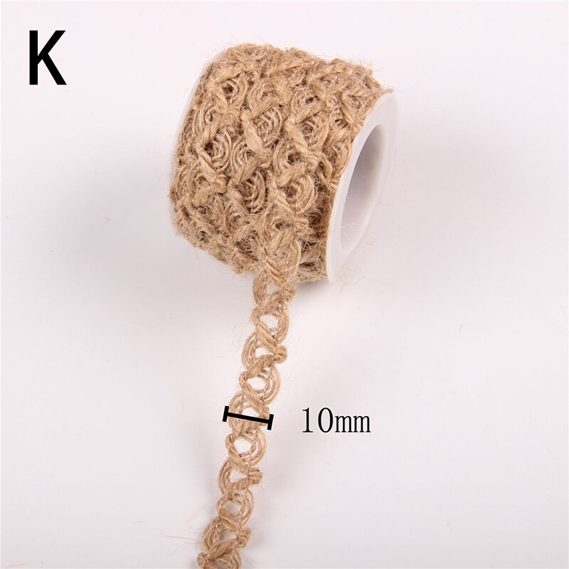 Rubans hessiens en toile de Jute naturelle, 5M, ficelle de lin, ficelle pour , emballage, fête de mariage, bricolage, ruban en lin décoratif: K