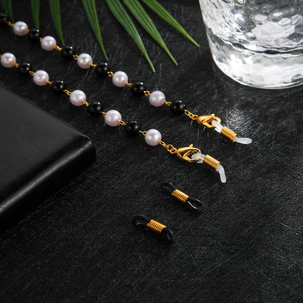 Skyrim Chic Pearl Beaded Glasses Chain for Women Sunglasses Chains Lanyards Neck Strap Rope Reading Eyeglasses Cord Holder: D-Gold