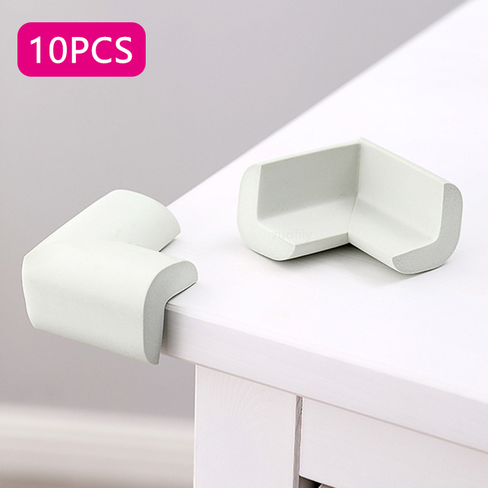Protecteur d'angle de Table pour bébé, 10 pièces, housse de Protection de coin de meuble, bord droit doux, Protection de bord de Table pour bébé: White