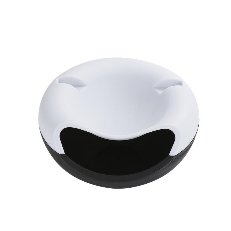 Double Layer Container box Bowl Dish Layer Dry Fruit Snacks Seeds Containers Phone Holder Plastic Storage Box: white