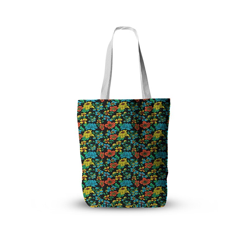3d bedrukte canvas tassen met bloemenprint, damesboodschappentas, schoolmeisjestas, grote capaciteit, herbruikbare tas: Stijl 4