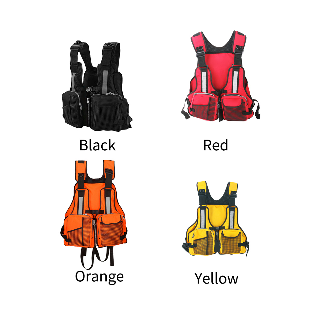 Multi Pocket Rafting Zwemvest Kajak Vissen Zwemmen Mesh Verstelbare Vest Volwassenen Water Sport Rits Varen Drifting Kano