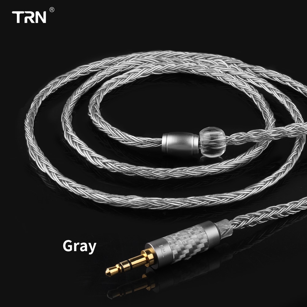 Novo trn t2s 16 núcleo prata cabo chapeado 2.5 3.5mm plug para qdc 2pin/mmcx conector de alta fidelidade cabo de atualização para trn ba5 vx cca ca16