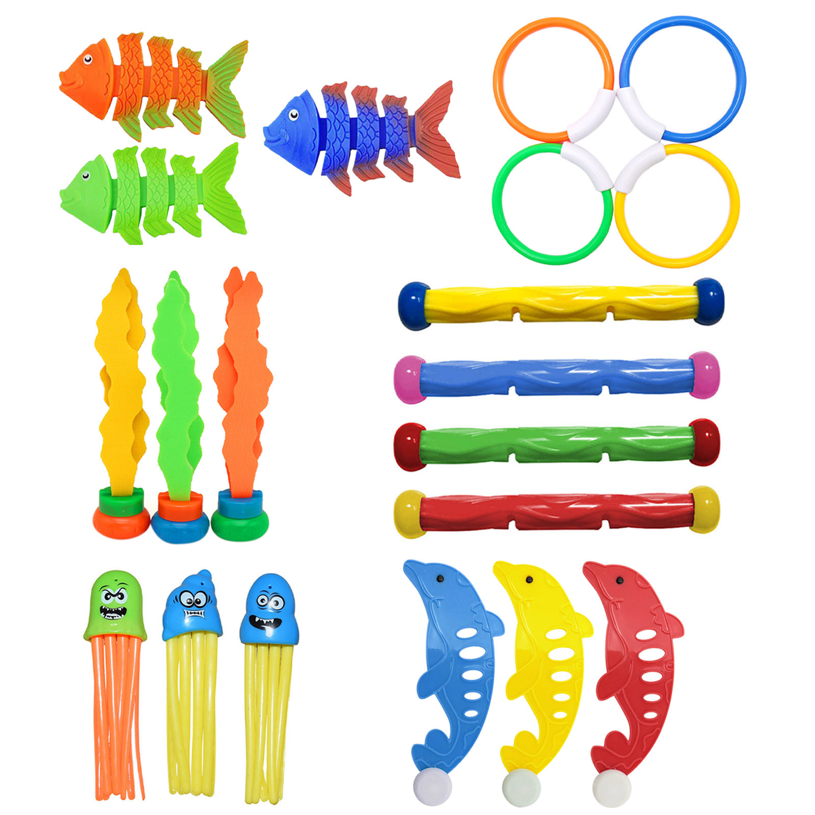 Set di giocattoli per piscina subacquea per immersioni subacquee gioco subacqueo anello per pesci piscina giochi d&#39;acqua Set regalo per allenamento giocattoli per bambini: U