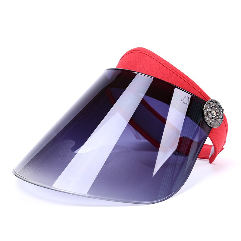 Fläckmask ansiktsmössa bakterier unisex plastvisir solhatt justerbar sportsolskydd utomhus sommarmössa  qp2: Röd