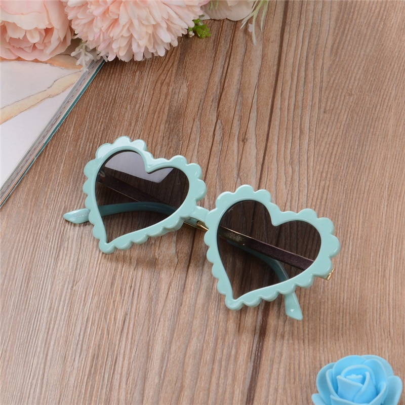 Kids Hoofddeksels Peuter Hartvormige Zonnebril Leuke Mode Uv-bescherming Zon Glas Voor Childrens Jongens Meisjes Strand