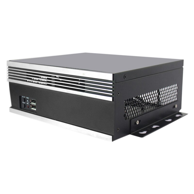 Itx behuizing geborsteld aluminium paneel draagbare mini computerbehuizing eenvoudige kleine behuizing horizontale industriële besturingskast