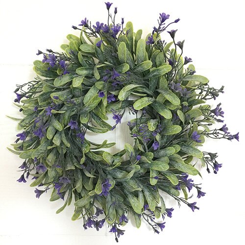 Asypets naturtro kunstig krans blomster dørhængende væg vindue bryllupsfest juledekoration 11.8 "diameter -30: Med pulver 2