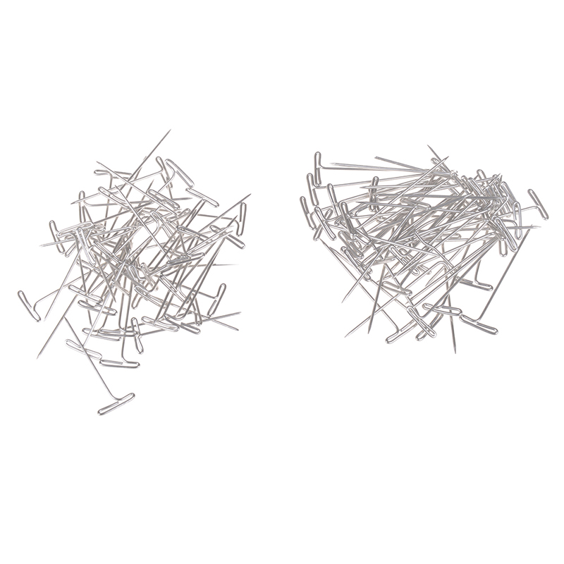 Alfileres en T para sujetar pelucas, extensor de pelo, bloqueo de hacer peluca, tejer, modelar y manualidades, 2 tamaños, 50 Uds.