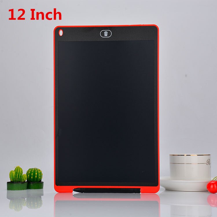 Kids Drawing Tablet Digital Graphics Tablet LCD Writing Tablet 12 Inch Electronic Notepad Portable Drawing Board Handwriting pad: Red 12 inch