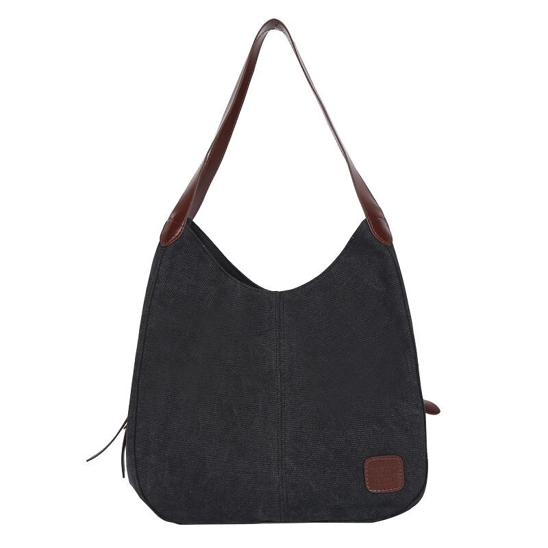 Bolsas de luxo bolsas femininas designer nova lona bolsa selvagem arte simples coreano ombro compartimento casual: black
