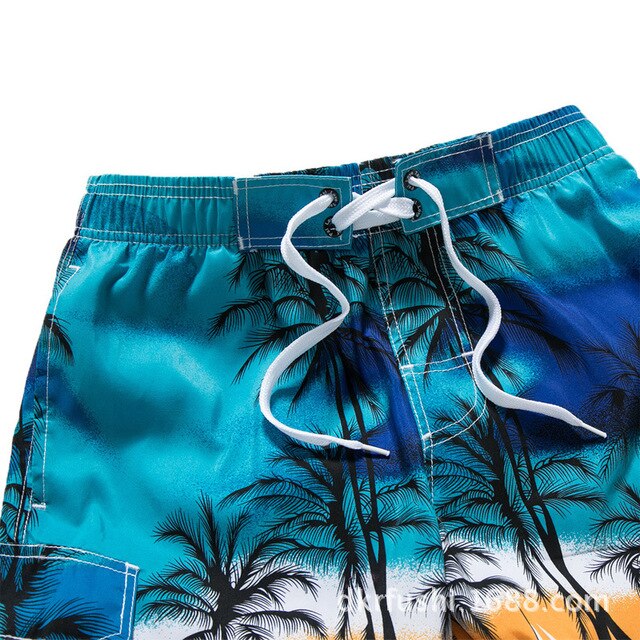 Pantalones cortos de surf de secado rápido para hombre, pantalón corto informal con estampado de coco, para playa, Europa, novedad