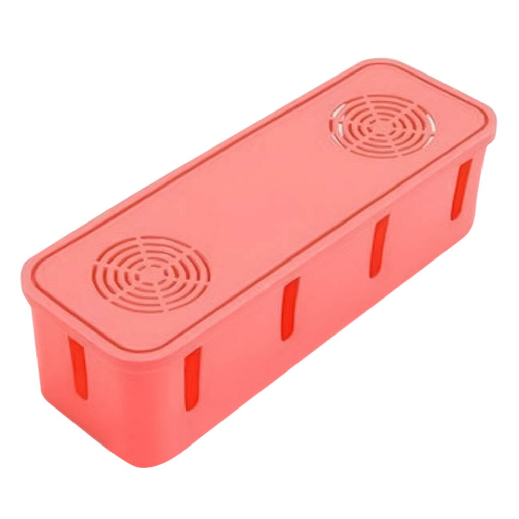 Cable Storage Box Wire Management Socket Tidy Organizer Home Room: Pink